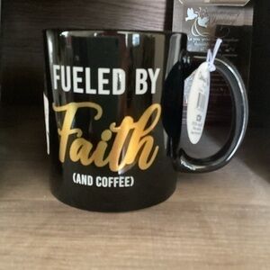 Christian Fueled By Faith And Coffee Black Religious Ceramic Mug Gift